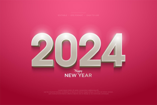 Modern and simple 2024 number design Premium happy new year 2024 celebration design Design for social media banner poster and greeting