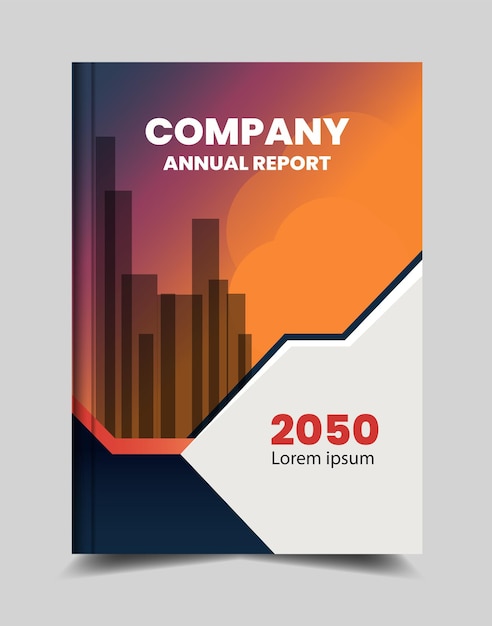 Modern simple annual report Professional book cover design template