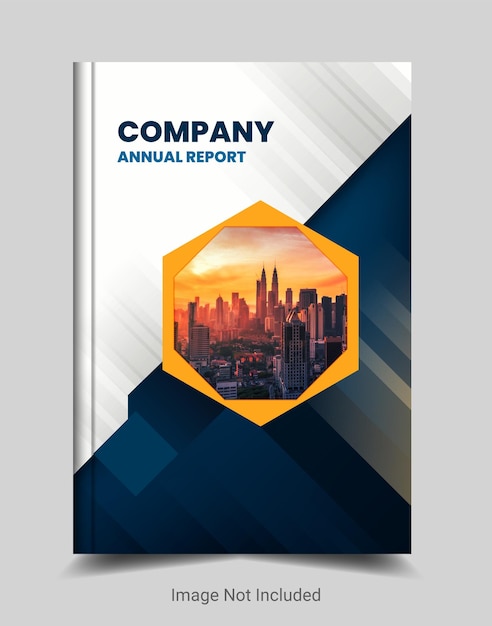 Modern simple annual report Professional book cover design template