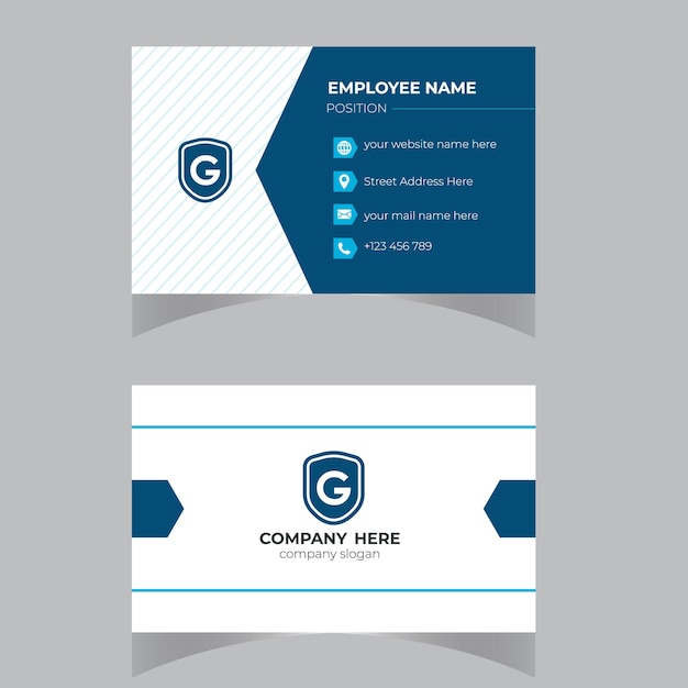 Modern and simple business card design Modern presentation card with company logo Vector business