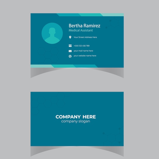 Modern and simple business card design Modern presentation card with company logo Vector business