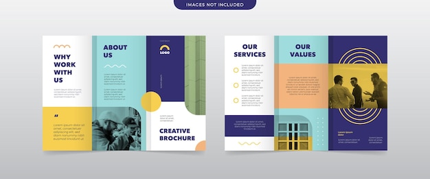 modern simple business trifold brochure design template