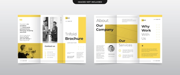 modern simple business trifold brochure design template