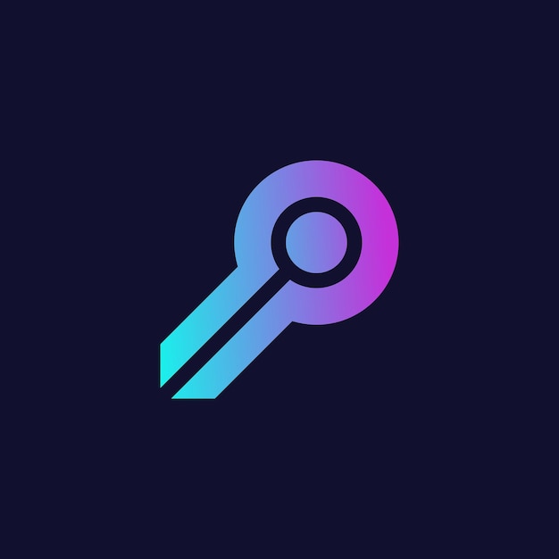 modern simple flat key logo