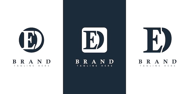 Vector modern and simple letter ed logo suitable for any business with ed or de initials