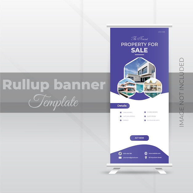 Modern Simple Minimal Corporate Real Estate Rollup Banner Design Template