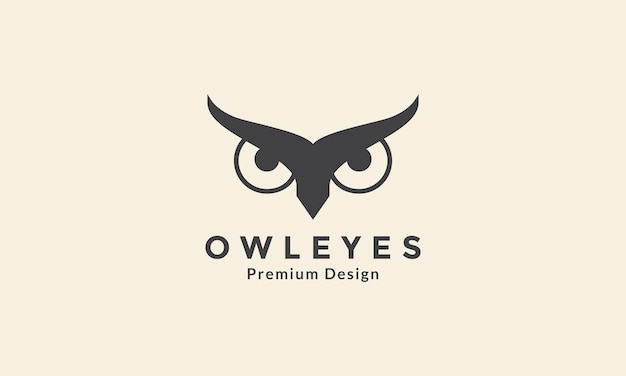 Modern simple night animal owl eyes logo symbol icon vector graphic design illustration