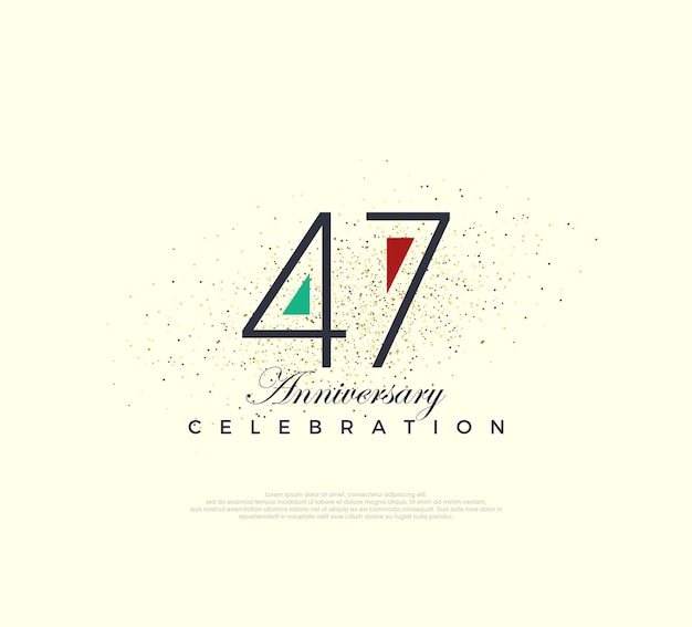 Vector modern and simple number design for 47th anniversary celebration premium vector for poster banner celebration greeting