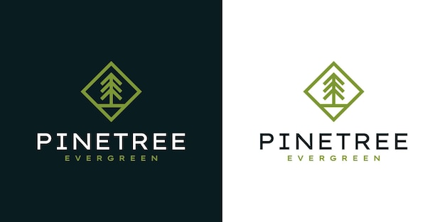 Modern simple pine tree logo outdoor logo, adventure brand