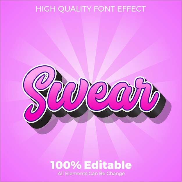 modern simple pink script text style editable font effect