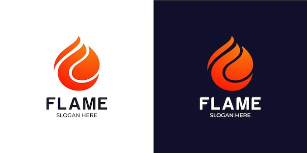 Modern and simple style fire logo set