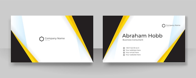 Modern simple yellow orange and black business card design template with corporate style