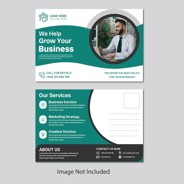 Modern sleek business postcard designs to elevate your brand and boost your marketing efforts