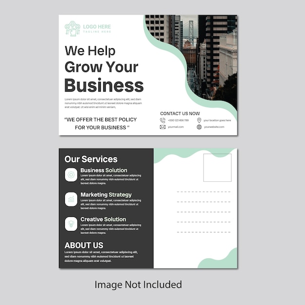 Modern sleek business postcard designs to elevate your brand and boost your marketing efforts