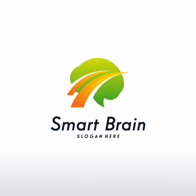 Modern Smart Brain logo designs vector, Health Brain logo template, brainstorm symbol