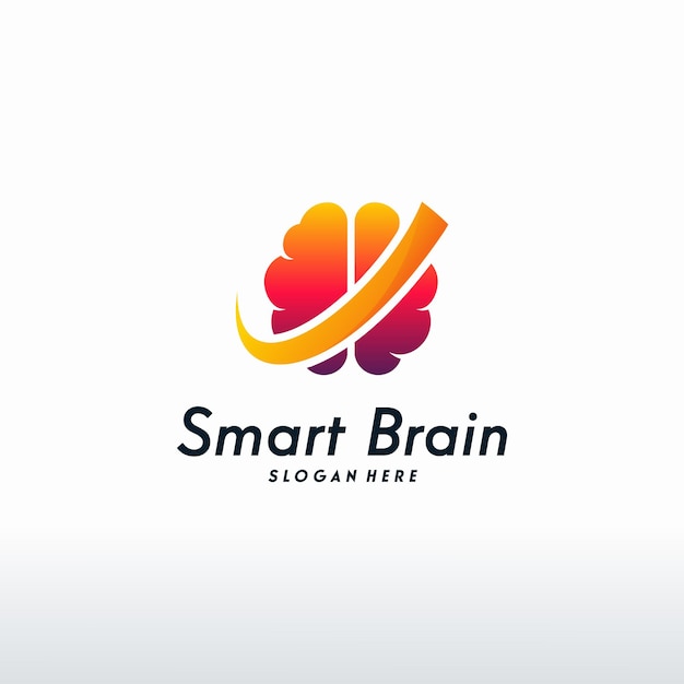 Modern Smart Brain logo designs vector, Health Brain logo template, brainstorm symbol