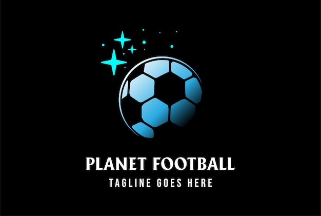 Vector modern soccer football planet world global for sport club logo design vector