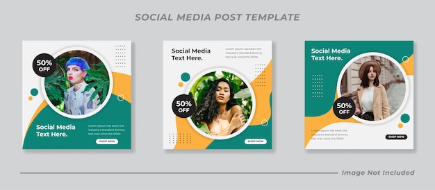 Modern social media post template collection set