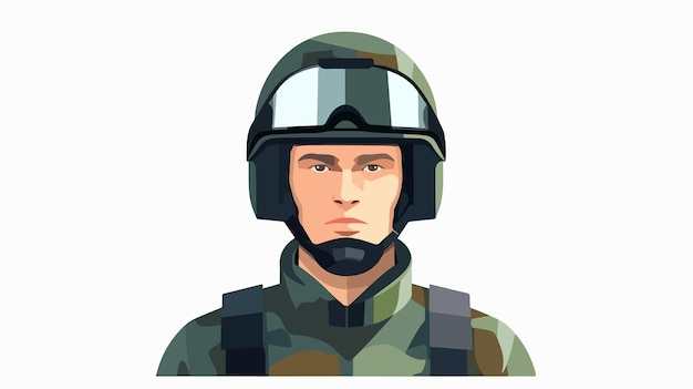 Vector modern soldier icon in flat design for armed forces vector graphic