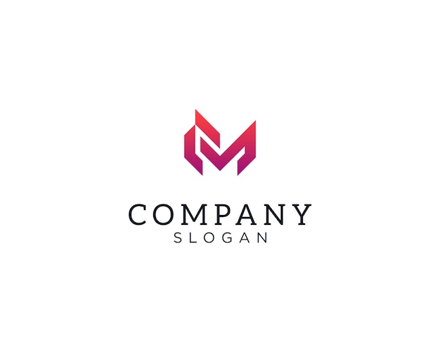 Modern and sophisticated letter CM or MC initial logo.