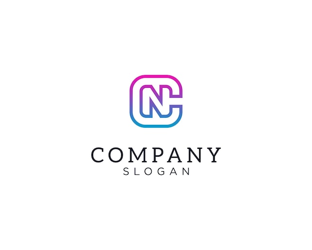 Modern and sophisticated letter CN or NC initial logo.