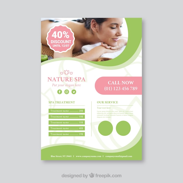 Modern spa flyer template