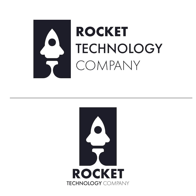 modern space ship rocket logo concept