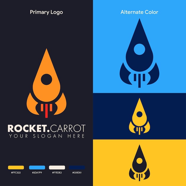 modern space ship rocket logo concept