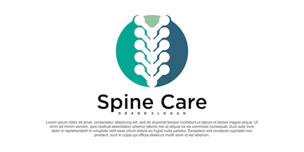 Modern spine care medical logo design template