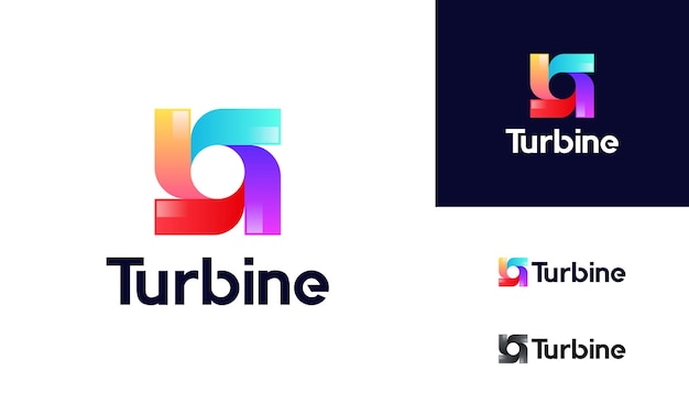 Modern Spinning Turbine logo designs concept, Wind Power energy Technology logo