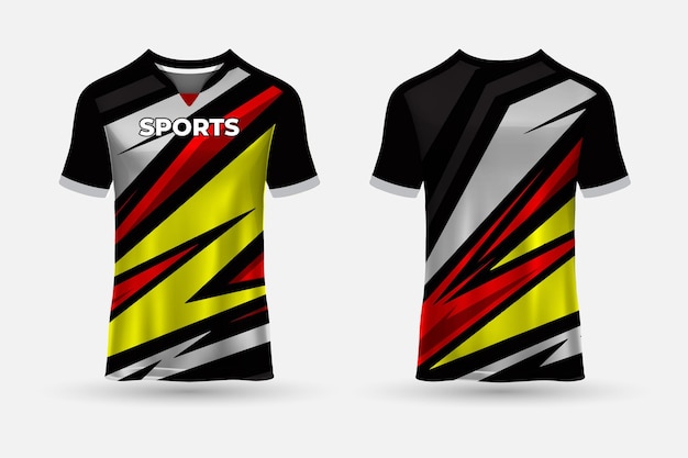 Modern sports jersey design tshirts with front and back view vector