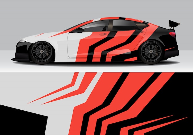 Modern Sporty Abstract Race Car Wrap, decal Sticker