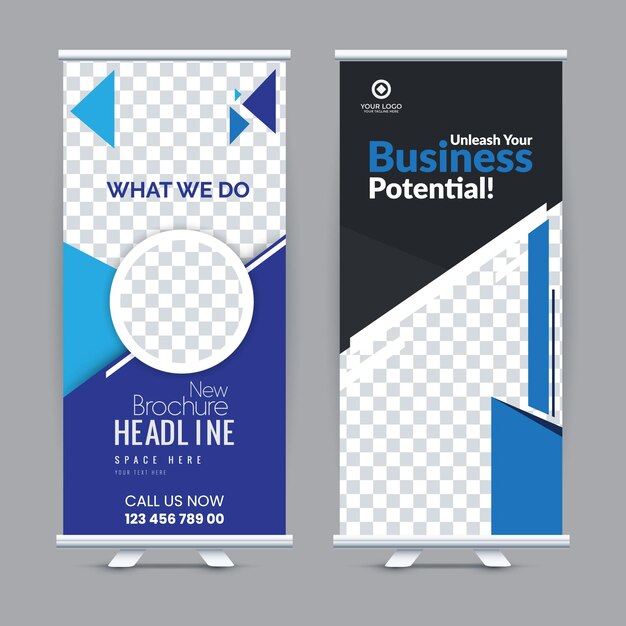 modern standee rollup banner for marketing Template Vector