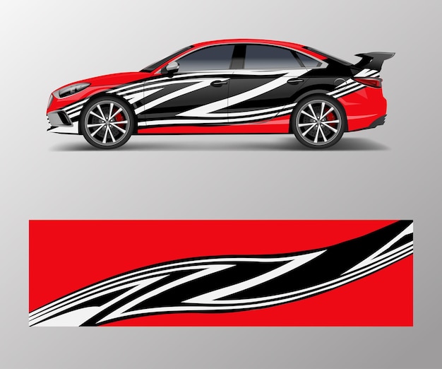 Modern stripe for racing car wrap sticker and decal design vector