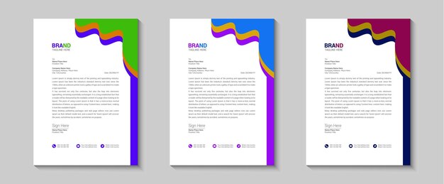 Modern style and clean business letterhead design