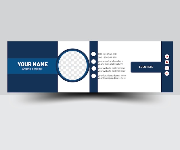 Modern style email signature card template for business