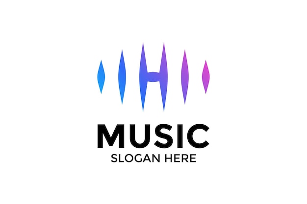 Modern style music play design logo