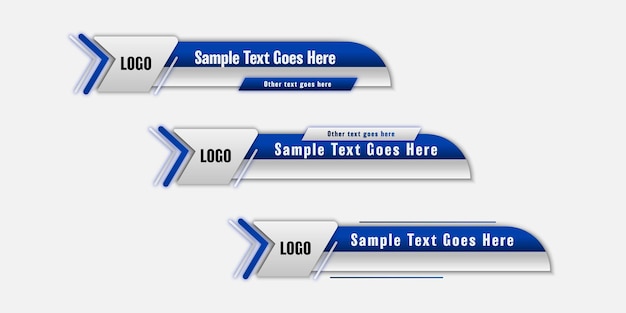 Modern styles blue lower third banner template premium vector