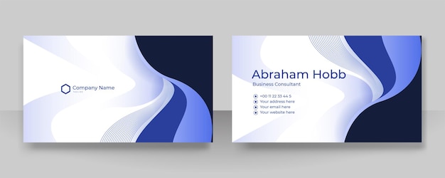 Modern stylish blue business card vector design Creative and clean business card template Luxury elegant business card background in corporate style Vector illustration