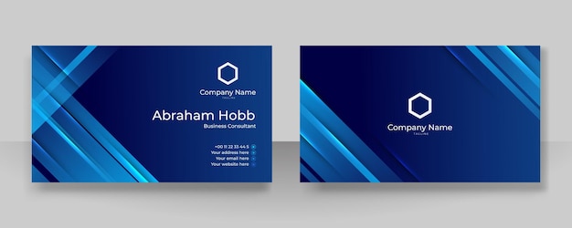 Modern stylish blue business card vector design Creative and clean business card template Luxury elegant business card background in corporate style Vector illustration