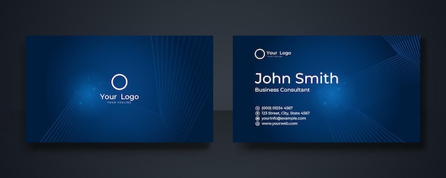 Modern stylish clean simple blue elegant business card design