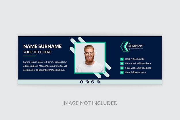 Modern and stylish email signature template or personal facebook cover page design