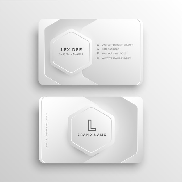 Modern stylish minimal white gradient business card