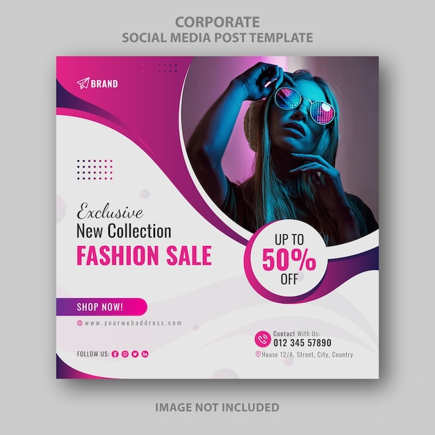 Modern Stylish Trendy Fashion Instagram Sale Banner Social Media Banner Template