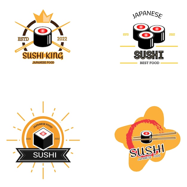 modern sushi logo Art Illustration