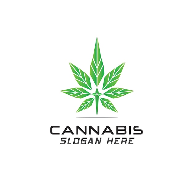 modern tech Cannabis logo design vector template icon healthcare