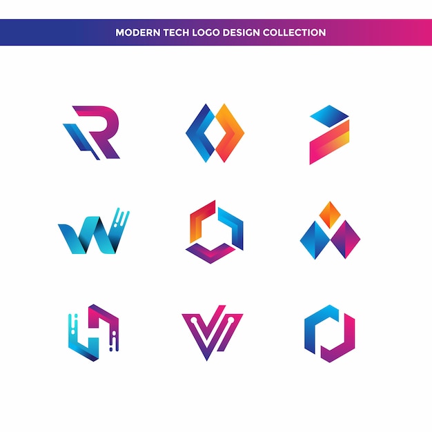 Modern Tech Logo Design Collection