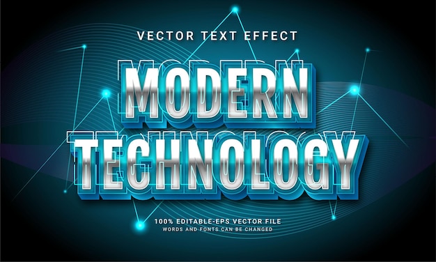 Modern technology 3d text style effect themed light syber