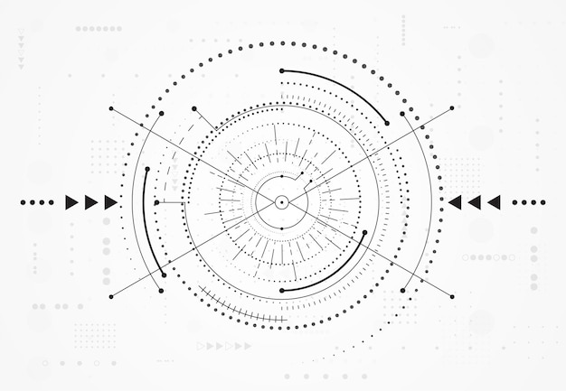 Modern technology background Target screen elements Outline HUD user interface for business Vector illustration