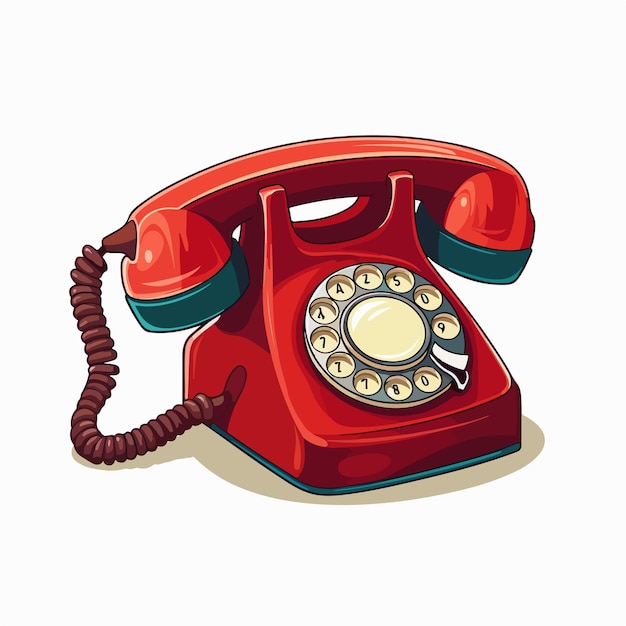 Modern Telephone Vector Illustration on White Background